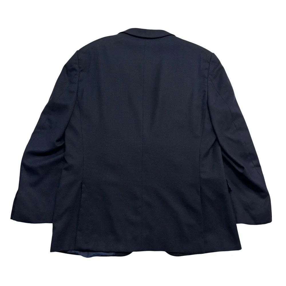 Ermenegildo Zegna 58 48R Navy Blue Cool Effect Hopsack Blazer Jacket Sport Coat